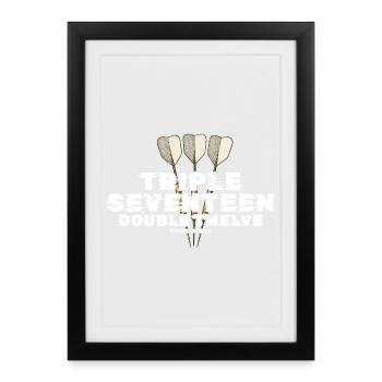 Vintage 1975 Darts Checkout - Framed poster (27 × 37 cm) - black - Front