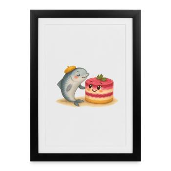 Herring rencontre Schuba - Affiche encadrée (27 × 37 cm) - noir - Devant