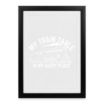 Locomotive Model Railway - Framed poster (27 × 37 cm) - black - Front