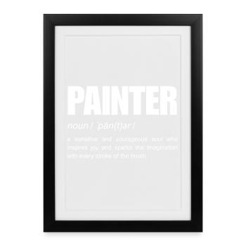 Painter funny noun definition - Framed poster (27 × 37 cm) - black - Front