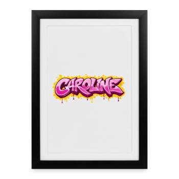 CAROLINE GRAFFITI NAME FOR PERFECT GIFT PRINTABLE - Framed poster (27 × 37 cm) - black - Front