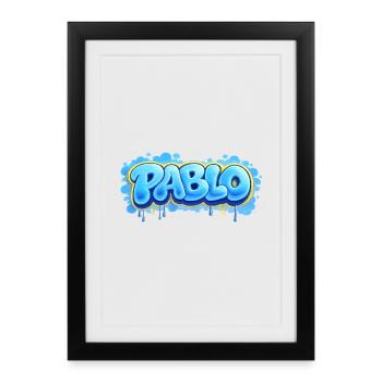 PABLO GRAFFITI NAME FOR PERFECT GIFT PRINTABLE  - Affiche encadrée (27 × 37 cm) - noir - Devant