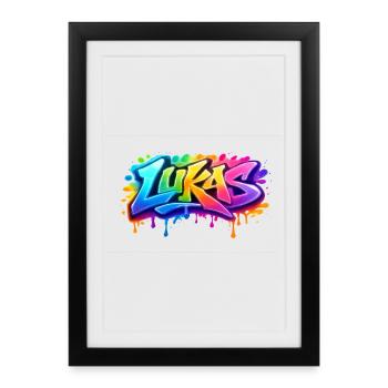 LUKAS GRAFFITI NAME FOR PERFECT GIFT PRINTABLE - Framed poster (27 × 37 cm) - black - Front