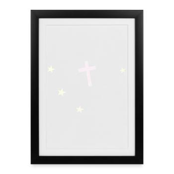 Cross and stars: nocturnal faith - Framed poster (27 × 37 cm) - black - Front