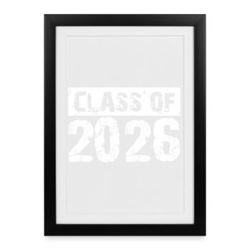 Année 2026 – Promotion Diplômé Étudiant Étudiant - Affiche encadrée (27 × 37 cm) - noir - Devant