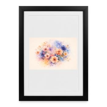Aquarell-Design - Gerahmtes Poster (27 × 37 cm) - Schwarz - Vorne