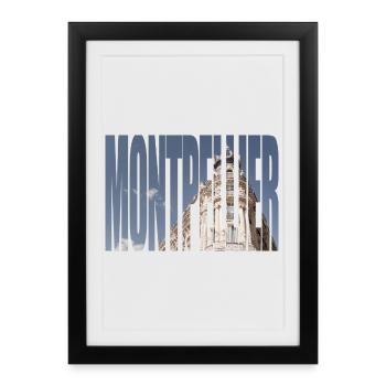 Montpellier Urbaine Typo - Affiche encadrée (27 × 37 cm) - noir - Devant