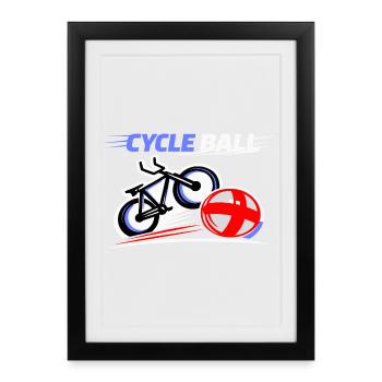 Cycling ball, cycleball, indoor cycling - Framed poster (27 × 37 cm) - black - Front
