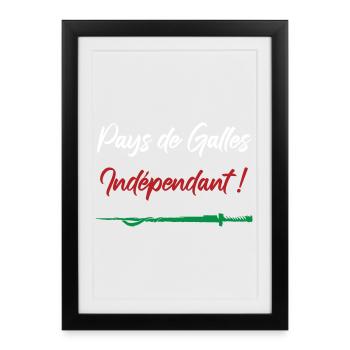 Pays de Galles Indépendant ! Perceval - Affiche encadrée (27 × 37 cm) - noir - Devant