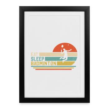 Badminton - Affiche encadrée (27 × 37 cm) - noir - Devant