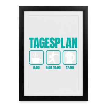 Postman DAILY SCHEDULE Delivering Packages Funny - Framed poster (27 × 37 cm) - black - Front