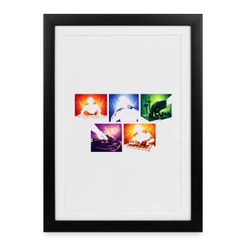 Sound Waves DJ Set Explosion de couleurs - Affiche encadrée (27 × 37 cm) - noir - Devant