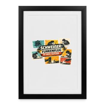 Flying Sparks Glitter Power - Framed poster (27 × 37 cm) - black - Front