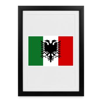 Albania Italy Arbresh Flag - Framed poster (27 × 37 cm) - black - Front