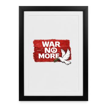 War No More – Sticker Peace & Humanity - Affiche encadrée (27 × 37 cm) - noir - Devant