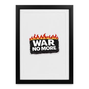 War No More – Sticker Peace & Humanity  - Affiche encadrée (27 × 37 cm) - noir - Devant