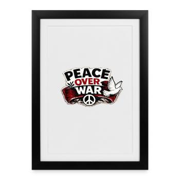 War No More – Sticker Peace & Humanity  - Affiche encadrée (27 × 37 cm) - noir - Devant
