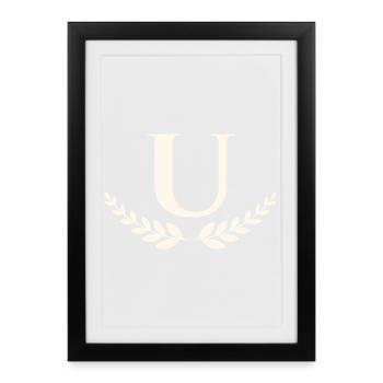 U - Framed poster (27 × 37 cm) - black - Front