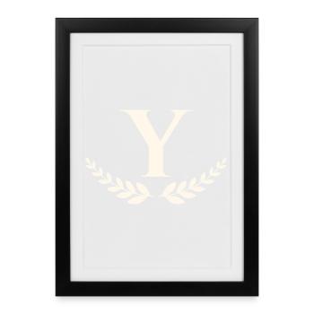 Y - Framed poster (27 × 37 cm) - black - Front