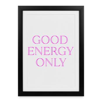 Bonne énergie uniquement pour femmes Ondes positives - Affiche encadrée (27 × 37 cm) - noir - Devant