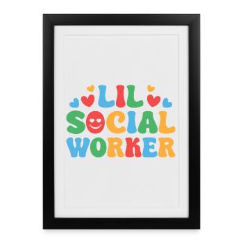 Social Worker Quota Lil Social Worker Social Work - Framed poster (27 × 37 cm) - black - Front