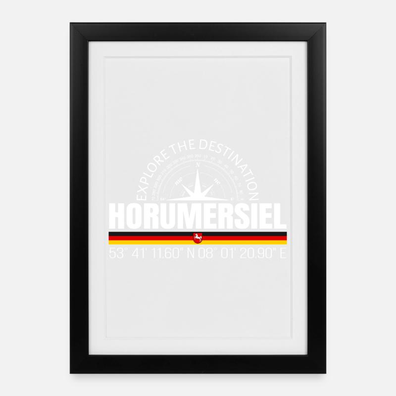 Horumersiel - Affiche encadrée (27 × 37 cm) - noir