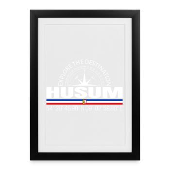 Husum - Gerahmtes Poster (27 × 37 cm) - Schwarz - Vorne