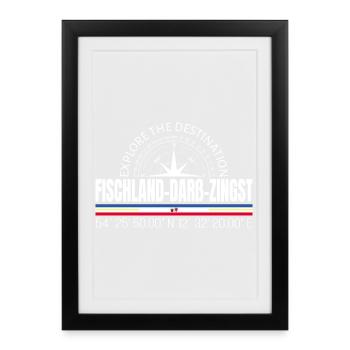 Fischland - Darß - Zingst - Gerahmtes Poster (27 × 37 cm) - Schwarz - Vorne