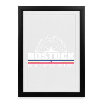 Rostock - Gerahmtes Poster (27 × 37 cm) - Schwarz - Vorne