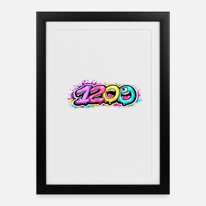 1200 Bubbleface - Framed poster (27 × 37 cm) - black