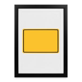 Panneau de place personnalisable Panneau de place Leer - Affiche encadrée (27 × 37 cm) - noir - Devant
