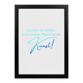 Turnen ist schön: Voltigieren ist Kunst - Gerahmtes Poster (27 × 37 cm) - Schwarz - Vorne