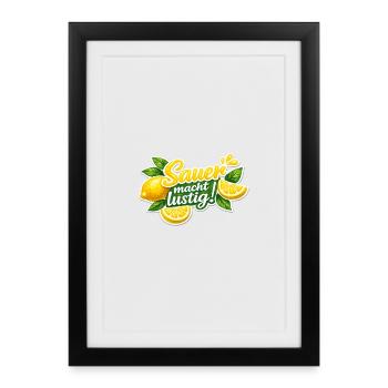 Sauer macht Lustig Zitronen - Gerahmtes Poster (27 × 37 cm) - Schwarz - Vorne