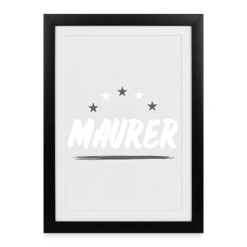 Maurer Beruf - Gerahmtes Poster (27 × 37 cm) - Schwarz - Vorne