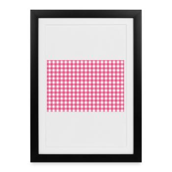 Gingham Pink Check Pattern - Framed poster (27 × 37 cm) - black - Front