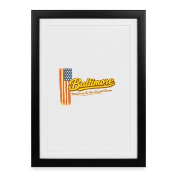 Baltimore Retro Vintage Flag Design - Framed poster (27 × 37 cm) - black - Front