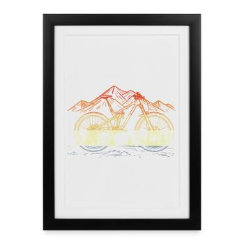 Croquis VTT Vintage - Affiche encadrée (27 × 37 cm) - noir - Devant