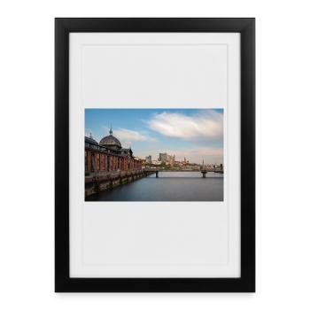 Historic fish auction hall in Hamburg - Framed poster (27 × 37 cm) - black - Front