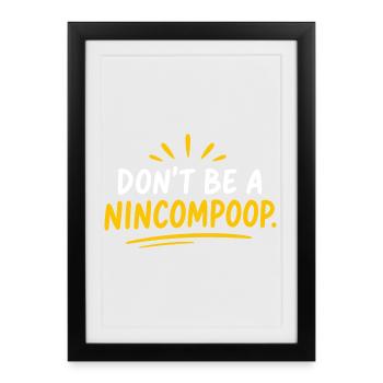 Ne soyez pas un t-shirt de citation idiot - Affiche encadrée (27 × 37 cm) - noir - Devant