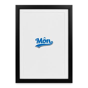 Mon Wave Script Logo - Framed poster (27 × 37 cm) - black - Front