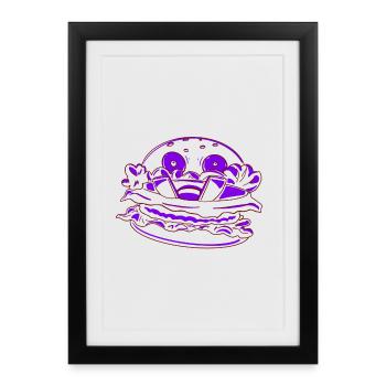 Monster burger - Affiche encadrée (27 × 37 cm) - noir - Devant
