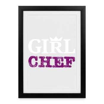 Girl Chef- Statement Design & Typography - Framed poster (27 × 37 cm) - black - Front