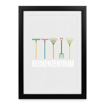 Rechenzentrum Gärtner Garten Gartenarbeit - Gerahmtes Poster (27 × 37 cm) - Schwarz - Vorne