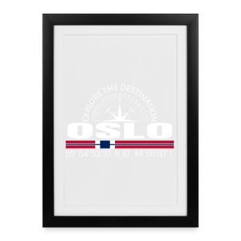 Oslo - Affiche encadrée (27 × 37 cm) - noir - Devant
