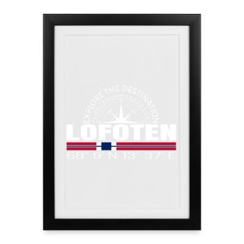 Lofoten - Gerahmtes Poster (27 × 37 cm) - Schwarz - Vorne