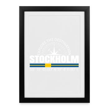 Stockholm - Framed poster (27 × 37 cm) - black - Front