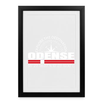 Odense - Gerahmtes Poster (27 × 37 cm) - Schwarz - Vorne