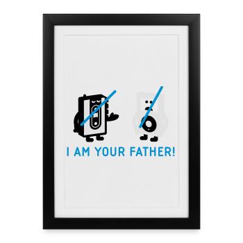darth vader vs pod - Affiche encadrée (27 × 37 cm) - noir - Devant