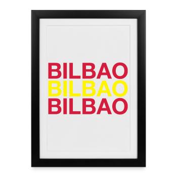 BILBAO Espagne España Espagnol Drapeau espagnol - Affiche encadrée (27 × 37 cm) - noir - Devant