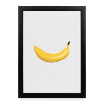 Banane sourire - Affiche encadrée (27 × 37 cm) - noir - Devant
